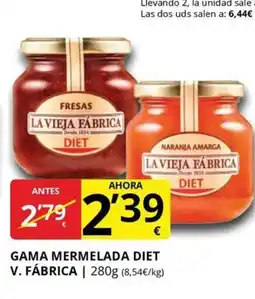 Supermercados MAS Gama mermelada diet v. fábrica oferta