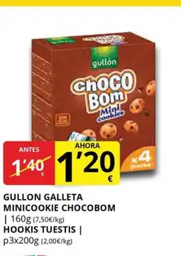 Supermercados MAS GULLON Galleta minicookie chocobom oferta