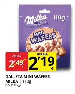 Supermercados MAS MILKA Galleta mini wafers oferta