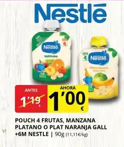 Supermercados MAS NESTLE Pouch 4 frutas, manzana platano o plat naranja gall +6m oferta