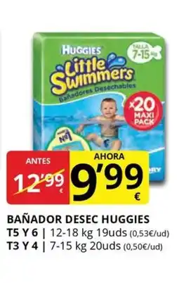 Supermercados MAS HUGGIES Bañadores desec oferta