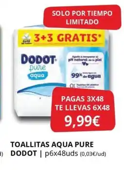 Supermercados MAS DODOT Toallitas aqua pure oferta