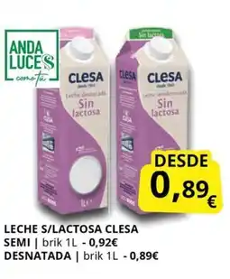 Supermercados MAS Leche s/lactosa clesa semi oferta