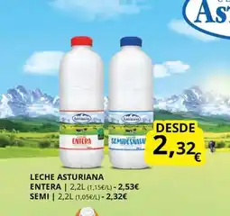 Supermercados MAS Leche asturiana entera oferta
