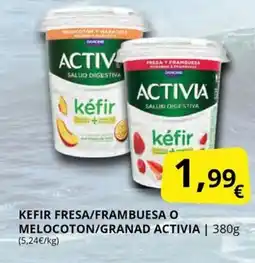 Supermercados MAS ACTIVIA Kefir fresa/frambuesa o melocoton/granad oferta