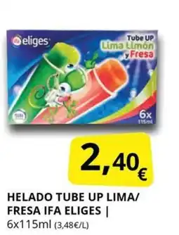 Supermercados MAS IFA ELIGES Helado tube up lima/ fresa oferta