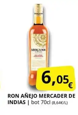 Supermercados MAS MERCADER DE INDIAS Ron añejo oferta
