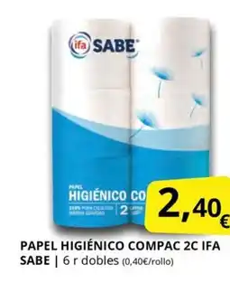 Supermercados MAS IFA SABE Papel higiénico compac 2c oferta