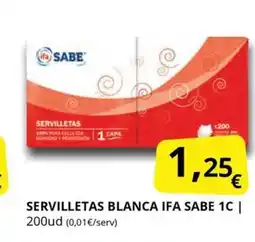 Supermercados MAS IFA SABE Servilletsa blanca oferta