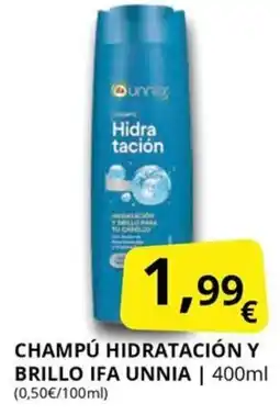 Supermercados MAS IFA UNNIA Champú hidratación y brillo oferta