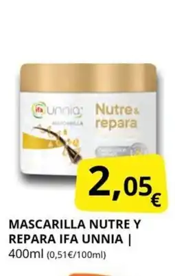 Supermercados MAS IFA UNNIA Mascarilla nutre y repara oferta