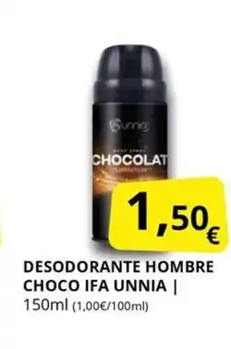 Supermercados MAS IFA UNNIA Desodorante hombre choco oferta