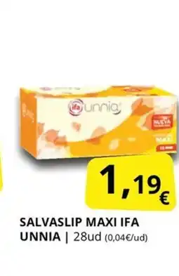 Supermercados MAS IFA UNNIA Salvaslip oferta