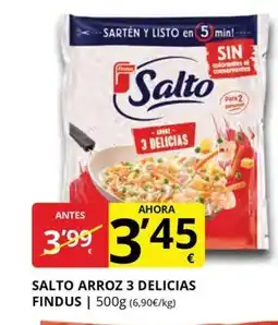 Supermercados MAS FINDUS Salto arroz 3 delicias oferta