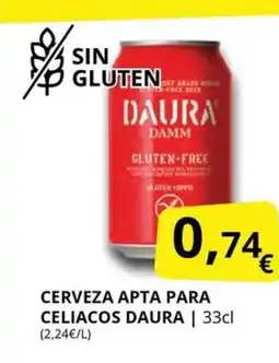 Supermercados MAS DAURA Cerveza apta para celiacos oferta