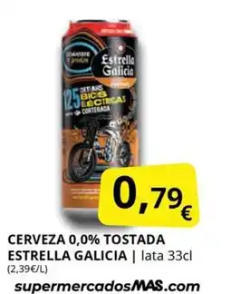 Supermercados MAS ESTRELLA GALICIA Cerveza 0,0% tostada oferta