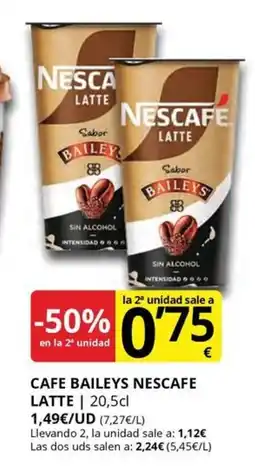 Supermercados MAS NESCAFE LATTE Cafe baileys oferta