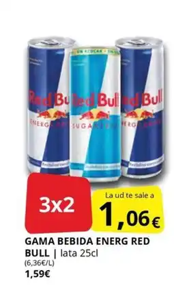 Supermercados MAS RED BULL Gama bebida energ oferta