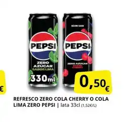 Supermercados MAS PEPSI Refresco zero cola cherry o cola lima zero oferta