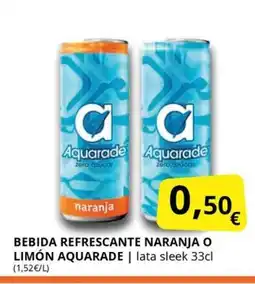 Supermercados MAS AQUARADE Bebida refrescante naranja o limón oferta