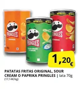 Supermercados MAS PRINGLES Patatas fritas original sour cream o paprika oferta