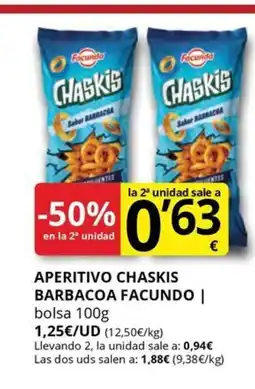 Supermercados MAS FACUNDO Aperitivo chaskis barbacoa oferta