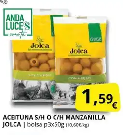 Supermercados MAS JOLCA Aceituna s/h o c/h manzanilla oferta