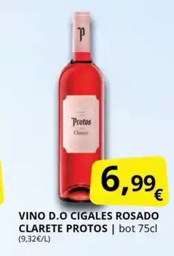 Supermercados MAS PROTOS Vino d.o cigales rosado clarete oferta