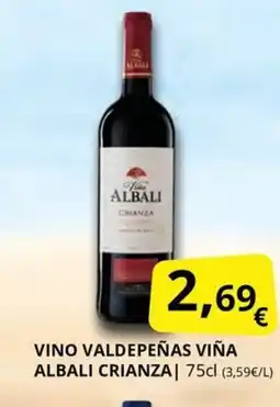 Supermercados MAS Vino valdepeñas viña albali crianza oferta