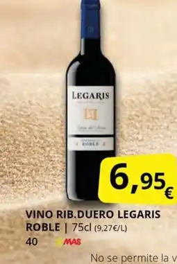 Supermercados MAS LEGARIS Vino rib duero roble oferta