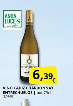 Supermercados MAS ENTRECHUFLOS Vino cadiz chardonnay oferta