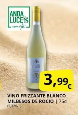 Supermercados MAS Vino frizzante blanco milbesos de rocio oferta