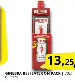 Supermercados MAS Ginebra beefeater on pack oferta