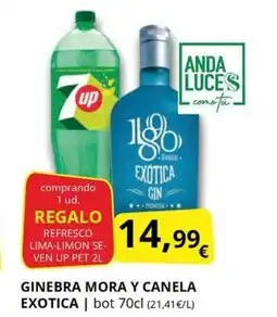 Supermercados MAS Ginebra mora y canela exotica oferta