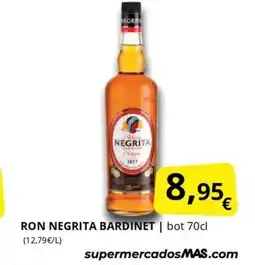 Supermercados MAS NEGRITA BARDINET Ron oferta