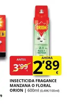 Supermercados MAS ORION Insecticida fragance manzana o floral oferta