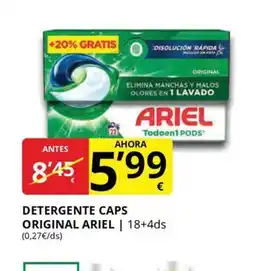 Supermercados MAS ARiEL Detergente caps original oferta