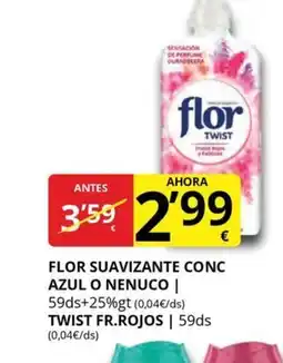 Supermercados MAS FLOR Suavizante conc azul o nenuco oferta