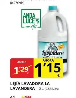 Supermercados MAS LA LAVANDERA Lejía lavadora oferta