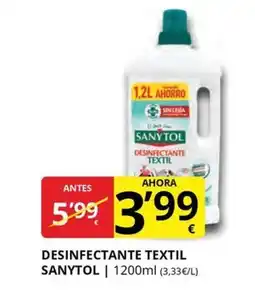 Supermercados MAS SANYTOL Desinfectante textil oferta