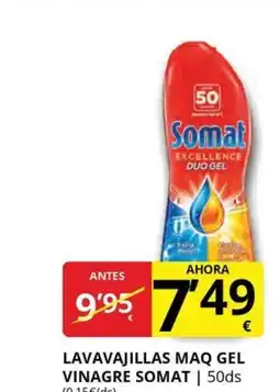 Supermercados MAS SOMAT Lavavajillas maq gel vinagre oferta