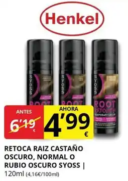 Supermercados MAS SYOSS Retoca raiz castaño oscuro, normal o rubio oscuro oferta
