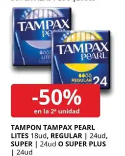 Supermercados MAS Tampon tampax pearl lites oferta