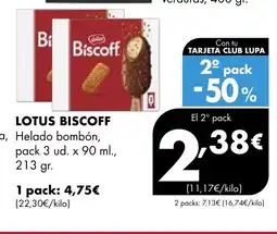 Supermercados Lupa LOTUS BISCOFF Helado bombón oferta
