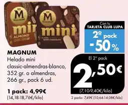 Supermercados Lupa MAGNUM Helado mini classic-almendras-blanco oferta