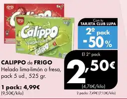 Supermercados Lupa CALIPPO de FRIGO Helado lima-limón o fresa oferta