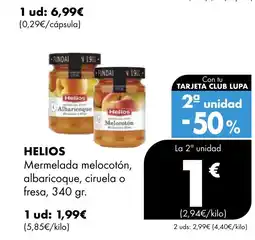 Supermercados Lupa HELIOS Mermelada melocotón, albaricoque, ciruela o fresa oferta