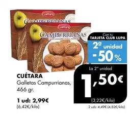 Supermercados Lupa CUÉTARA Galletas Campurrianas oferta