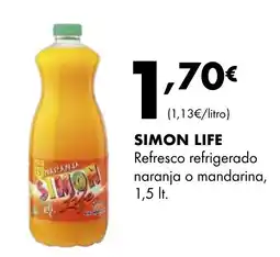 Supermercados Lupa SIMON LIFE Refresco refrigerado naranja o mandarina oferta