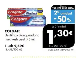 Supermercados Lupa COLGATE Dentifrico blanqueador o max fresh azul oferta